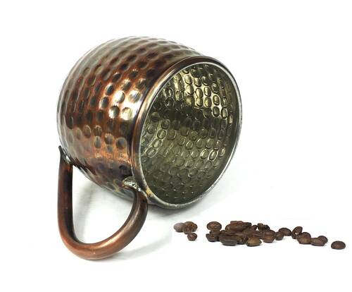 Copper Mug Luna Hammered Glass Oxide