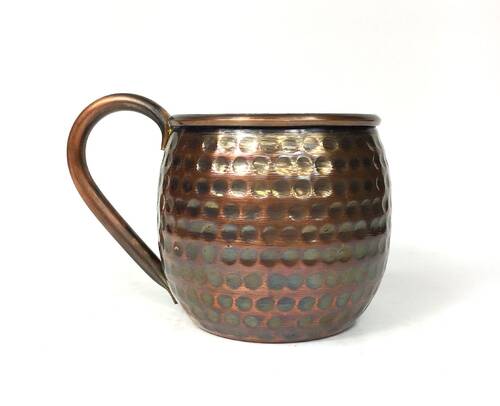 Copper Mug Luna Hammered Glass Oxide