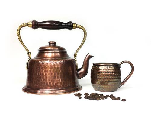 Copper Mug Luna Hammered Glass Oxide