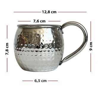 Shark Anatolia Luna Petekli Bakır Kupa Bardak Mug Nikel Kaplama - 3