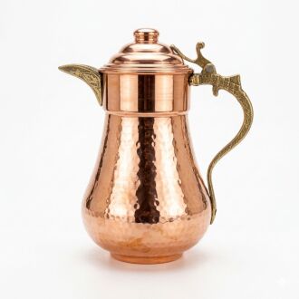 Shark Anatolia Maraş El Dövme Bakır Sürahi No:2 Kırmızı Bakır Renk, 2 Litre, Kalaylı El Yapımı Otantik Bakır Penguen Sürahi