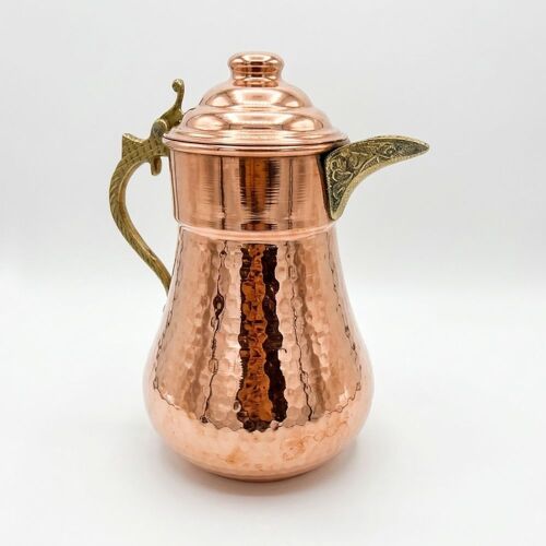 Shark Anatolia Maraş El Dövme Bakır Sürahi No:2 Kırmızı Bakır Renk, 2 Litre, Kalaylı El Yapımı Otantik Bakır Penguen Sürahi - 2