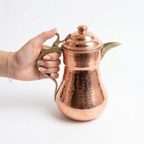 Shark Anatolia Maraş El Dövme Bakır Sürahi No:2 Kırmızı Bakır Renk, 2 Litre, Kalaylı El Yapımı Otantik Bakır Penguen Sürahi - 5