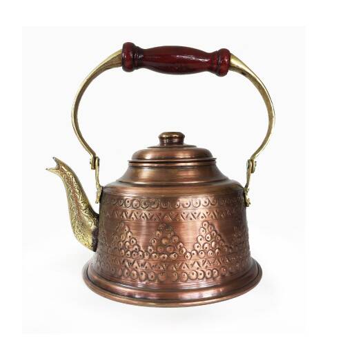 Shark Anatolia Maraş Zımba İşçiliği Antik Bakır Demlik - 1