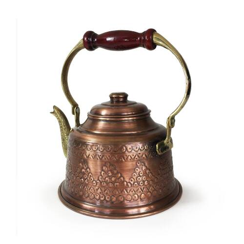 Shark Anatolia Maraş Zımba İşçiliği Antik Bakır Demlik - 2