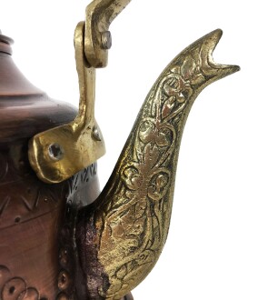 Shark Anatolia Maraş Zımba İşçiliği Antik Bakır Demlik - 8