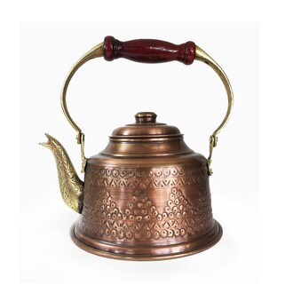 Maras Turkey Engraved Copper Teapot Antique Look