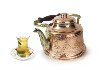 Shark Anatolia Maraş Zımba İşçiliği Bakır Demlik - 7