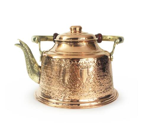 Shark Anatolia Maraş Zımba İşçiliği Bakır Demlik - 4