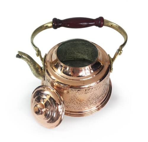 Shark Anatolia Maraş Zımba İşçiliği Bakır Demlik - 6