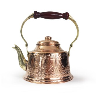 Maras Turkey Engraved Copper Teapot