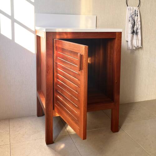 Shark Anatolia Maun Ağacı Masif Ahşap Banyo Dolabı 60cm - 3