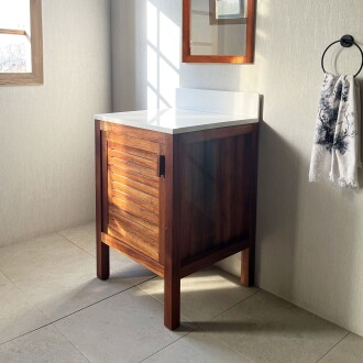 Shark Anatolia Maun Ağacı Masif Ahşap Banyo Dolabı 60cm - 9