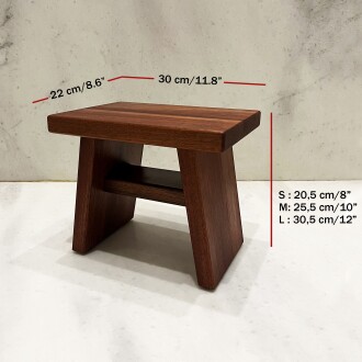 Shark Anatolia Maun Ahşap Banyo Taburesi Oturak ve Kızıl Bakır Hamam Tası Seti - 2