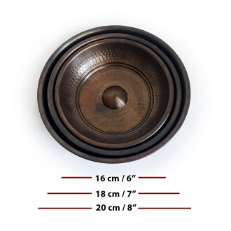 Shark Anatolia Maun Ahşap Banyo Taburesi Oturak ve Oksit Bakır Hamam Tası Seti - 4