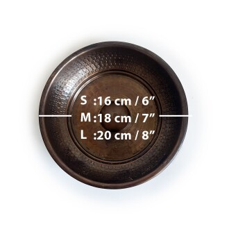 Shark Anatolia Maun Ahşap Banyo Taburesi Oturak ve Oksit Bakır Hamam Tası Seti - 4