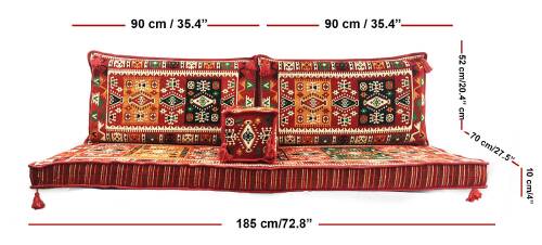 Shark Anatolia Milas Şark Köşesi İkili Sedir Takımı Kırmızı - 4