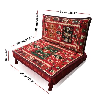 Shark Anatolia Milas Şark Köşesi Tek Kişilik Sedir Takımı Kırmızı - 3