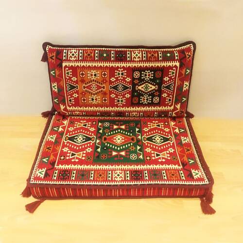 Shark Anatolia Milas Şark Köşesi Tek Kişilik Sedir Takımı Kırmızı - 5