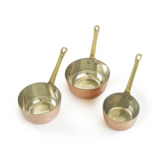 Shark Anatolia Mini Chef Cassarole Copper Sauce Pan Set of 3