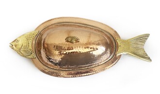 Shark Anatolia Orkinos Kapaklı El Dövmesi Bakır Balık SunumTabağı 60 cm - 8