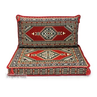 Skark Anatolia Oriental Pattern Floor Cushion Set for Two Red