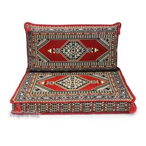 Shark Anatolia Oryantal Desenli Şark Köşesi Tekli Sedir Takımı Kırmızı - 1