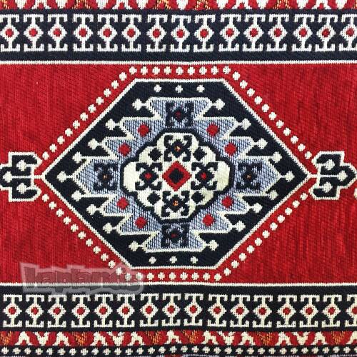 Shark Anatolia Oryantal Desenli Şark Köşesi Tekli Sedir Takımı Kırmızı - 8