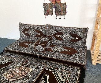 Shark Anatolia Oryantal Saraylı Şark Köşesi İkili Sedir Takımı Kahverengi - 2