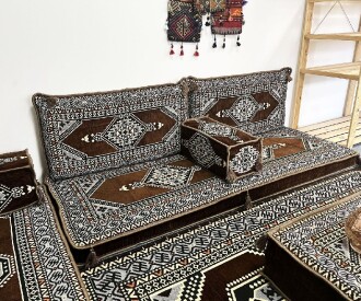 Shark Anatolia Oryantal Saraylı Şark Köşesi İkili Sedir Takımı Kahverengi - 3