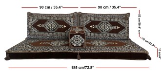Shark Anatolia Oryantal Saraylı Şark Köşesi İkili Sedir Takımı Kahverengi - 4