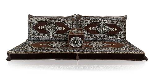 Shark Anatolia Oryantal Saraylı Şark Köşesi İkili Sedir Takımı Kahverengi - 10