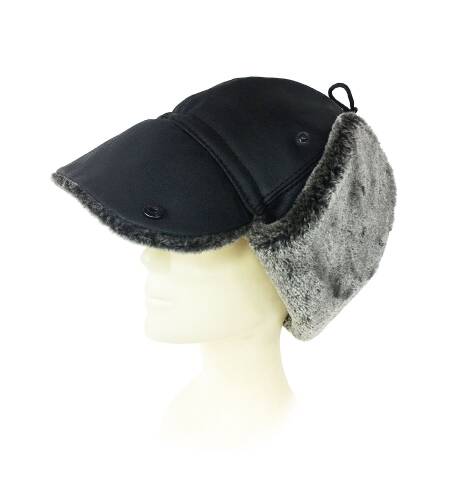 Shark Anatolia Pilot Kürklü Şapka Kar Kayak Siyah - 5