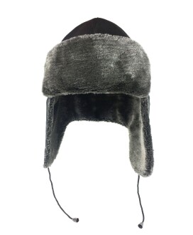 Pilot Warm Trapper Hat Snow Ski Soft Fur Hat Black
