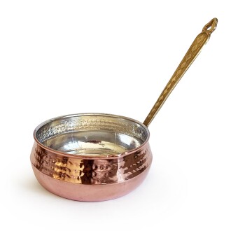 Shark Anatolia Copper Salsa Sauce Pan With Brass Handle No:2
