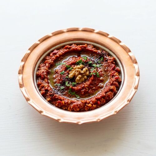 Shark Anatolia Premium Kalın Bakır Derin Meze, Kahvaltı ve Çerez Sunum Tabağı 15 cm Kırmızı, Çirtik Kenarlı Osmanlı Stil Şef Sunum Serisi - 6