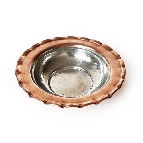 Shark Anatolia Premium Kalın Bakır Derin Meze, Kahvaltı ve Çerez Sunum Tabağı 15 cm Kırmızı, Çirtik Kenarlı Osmanlı Stil Şef Sunum Serisi - 8