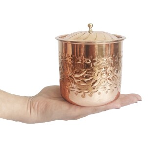 Shark Anatolia Safran El İşleme Bakır Baharatlık 10cm - 3