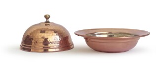 Shark Anatolia Saka Yuvarlak Kapaklı  El Dövmesi Bakır Lokumluk 11 cm - 6