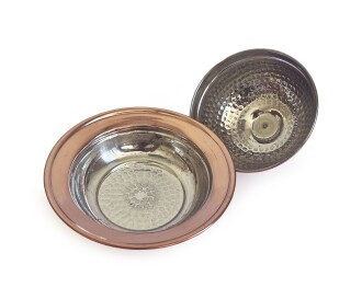 Shark Anatolia Saka Yuvarlak Kapaklı  El Dövmesi Bakır Lokumluk 11 cm - 7