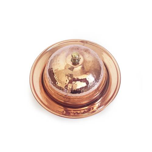 Shark Anatolia Saka Yuvarlak Kapaklı  El Dövmesi Bakır Lokumluk 11 cm - 8