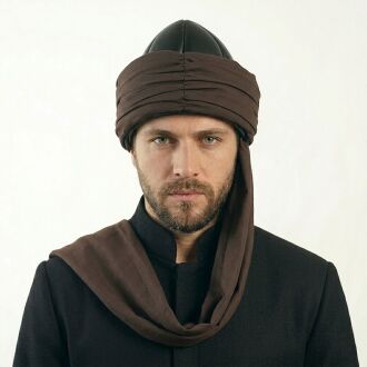 Traditional Ertugrul Sarik Bork Hat Brown Black