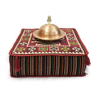 Shark Anatolia Şark Köşesi Masası Puf Anadolu Bordo - 5