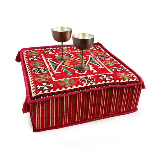 Shark Anatolia Şark Köşesi Masası Puf Anadolu Kırmızı - 4