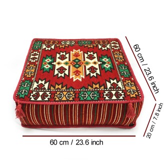 Shark Anatolia Şark Köşesi Masası Puf Apaçi Kırmızı - 4