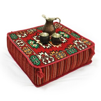 Shark Anatolia Şark Köşesi Masası Puf Apaçi Kırmızı - 6