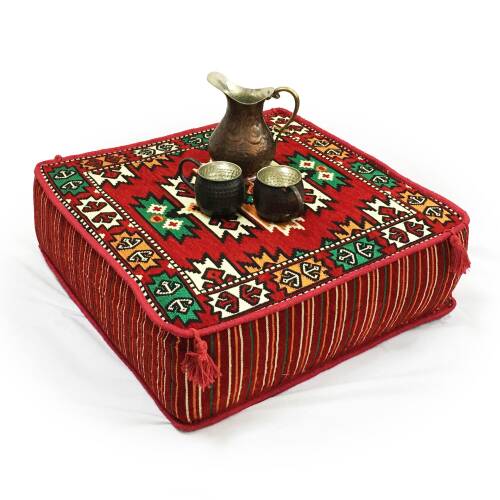 Shark Anatolia Şark Köşesi Masası Puf Apaçi Kırmızı - 6