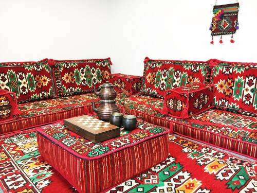 Shark Anatolia Şark Köşesi Masası Puf Apaçi Kırmızı - 7