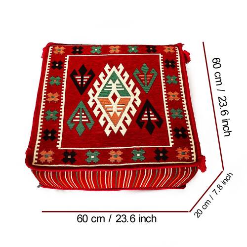 Shark Anatolia Şark Köşesi Masası Puf Belkıs Kırmızı - 2