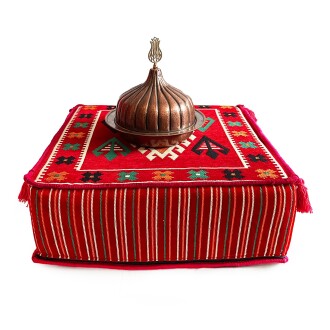 Shark Anatolia Şark Köşesi Masası Puf Belkıs Kırmızı - 5